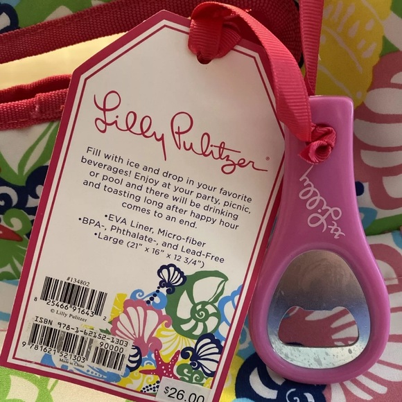 Lilly Pulitzer Insulated Beach Cooler Bag Chiquita Bonita Sea Shells Drinks Tote - Picture 12 of 12